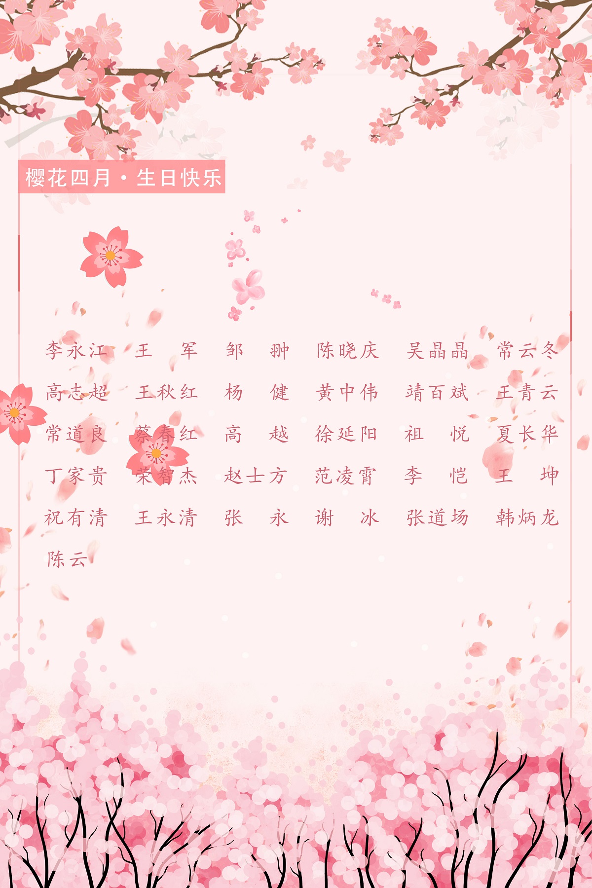 【生日祝?！抗ё?4月生日的員工生日快樂！
